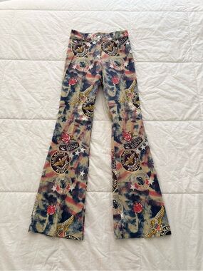 Vintage Maille Demoiselle Made in France Pop Art Flare Trousers